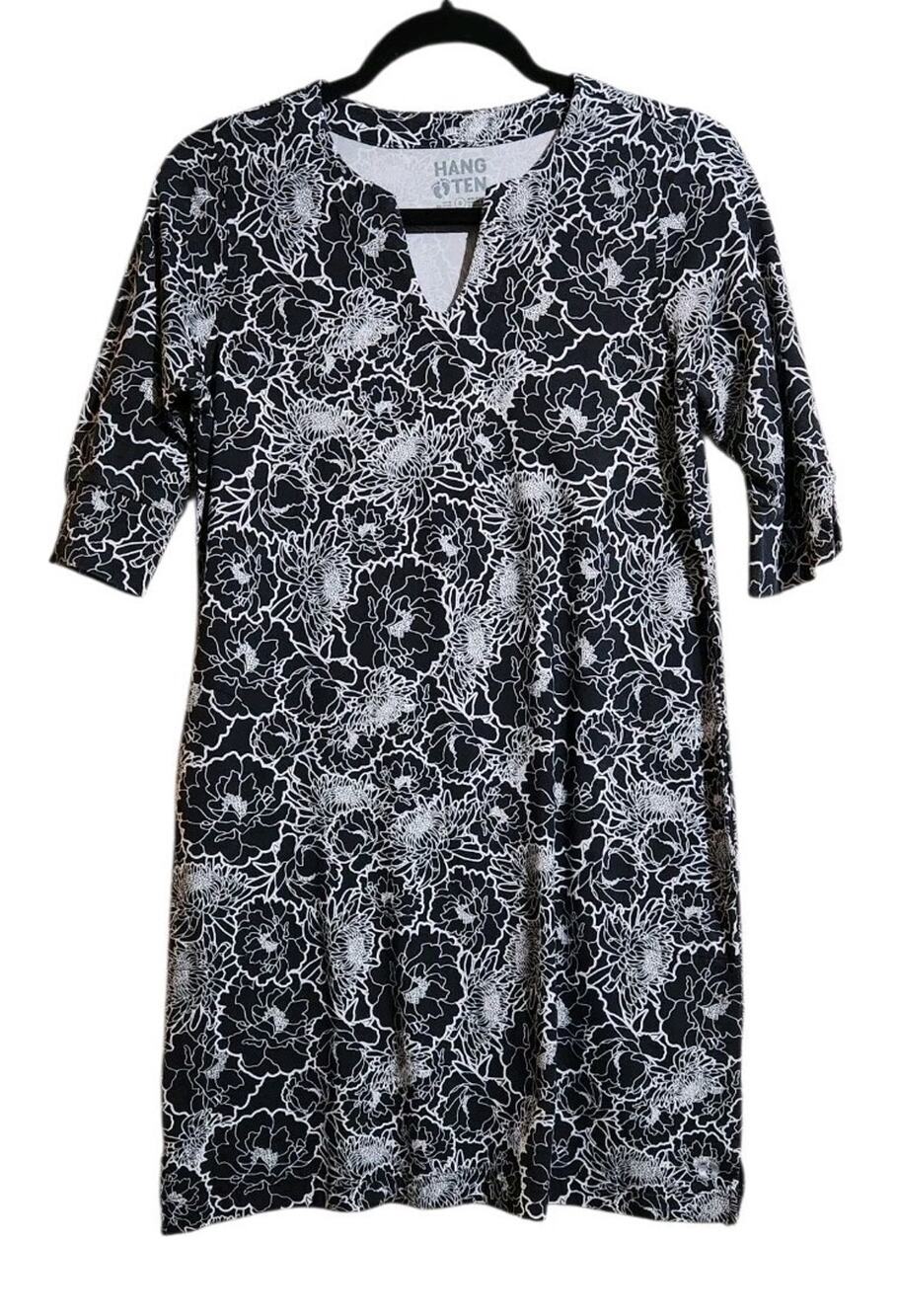 HANG TEN Women's UPF 50+ Sun Protection Dress Black Small Beach Outdoors Stretch